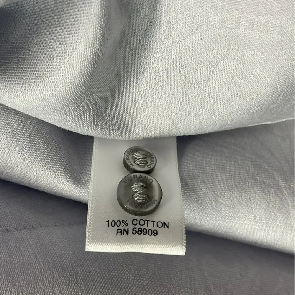Murano Shirt Men's Size L Silver Paisley Liquid Luxury Button Down Business Soft - Picture 6 of 11